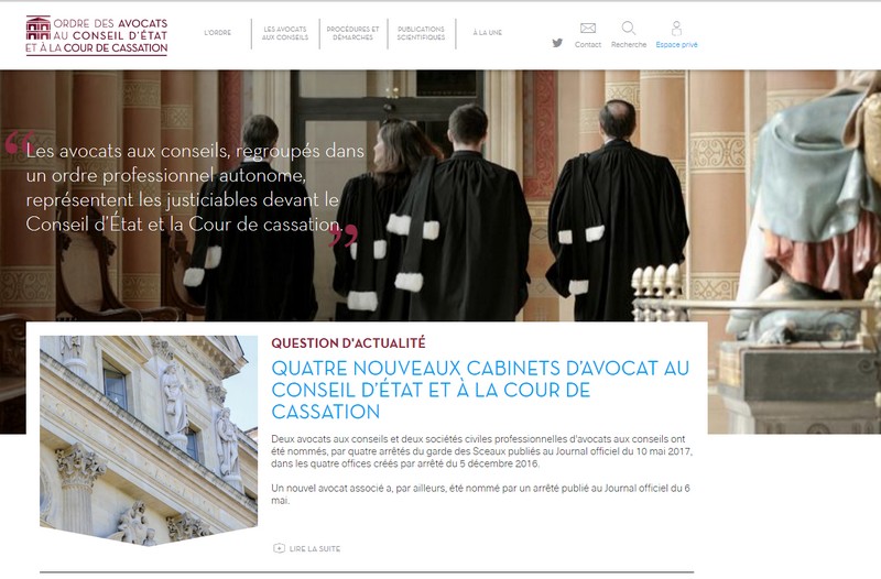 OrdreAvocats ConseilEtat CourCassation siteweb2017